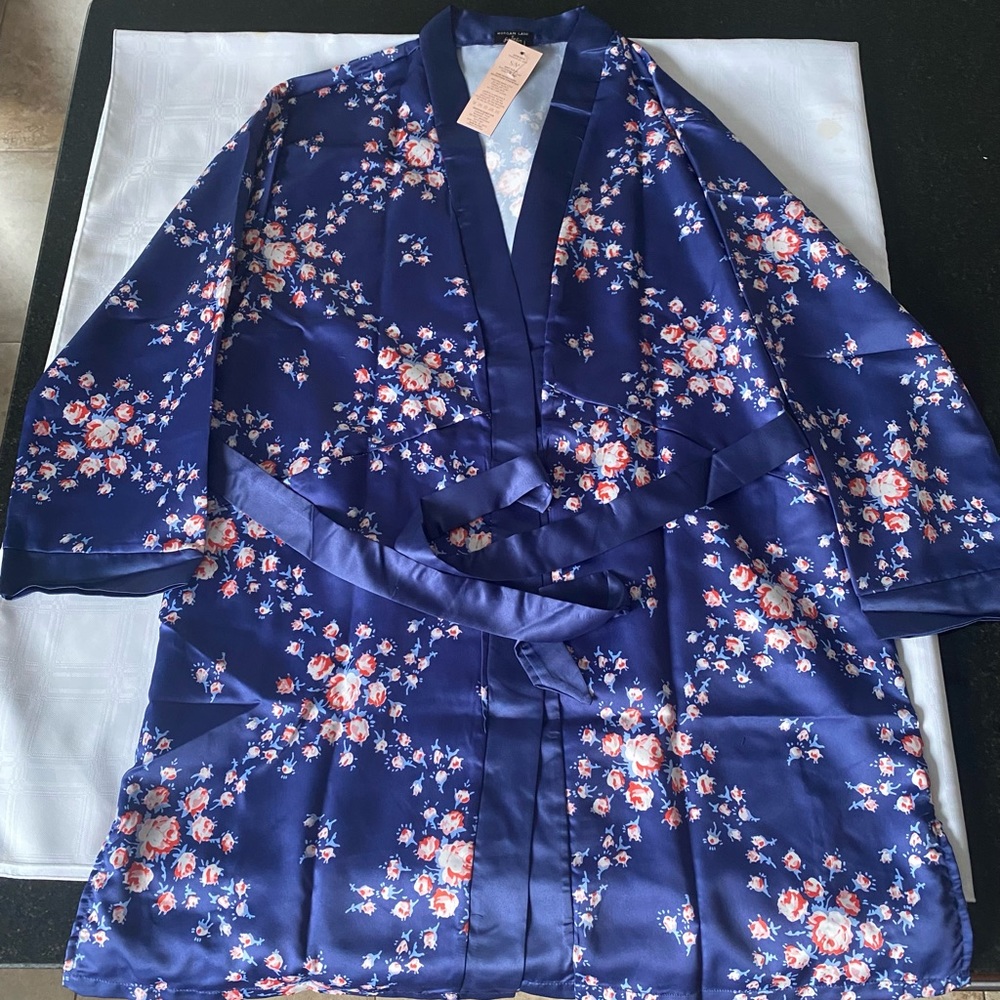 Floral Morgan Lane Satin Robe S/M